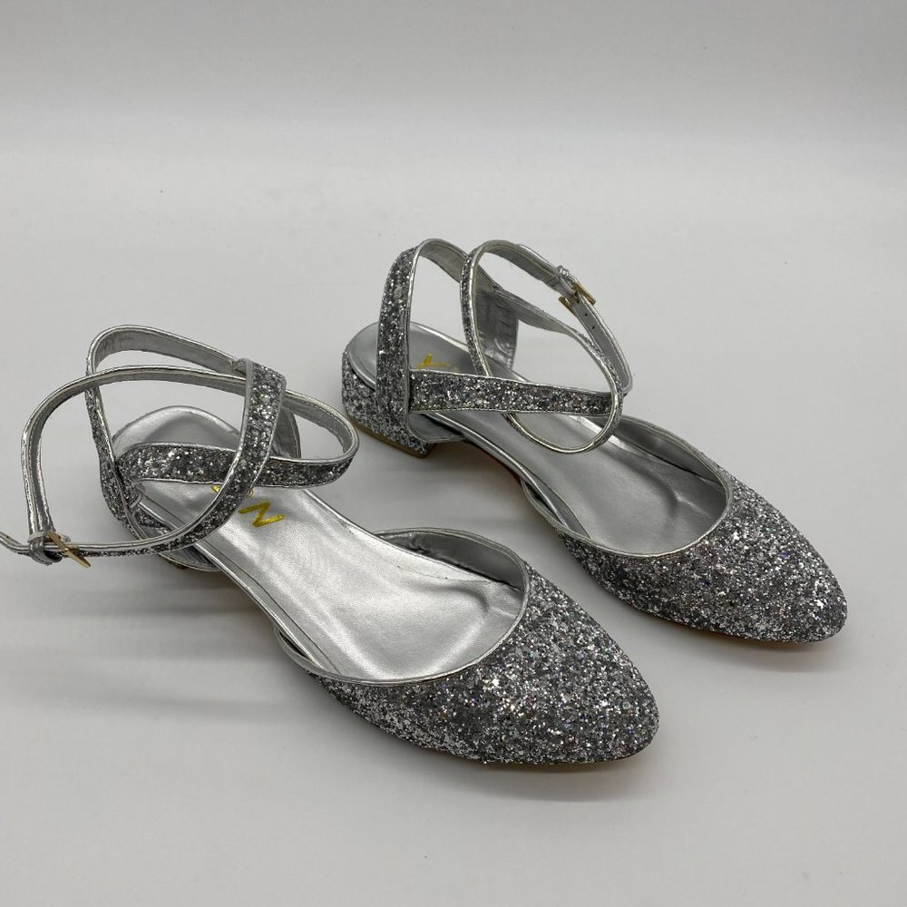 Ydn Low Block Heel Sandals Pointy Toe Slingback - image 4